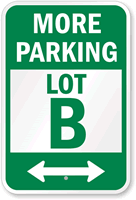Custom Parking Lot With Bidirectional Arrow Sign