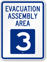 Evacuation Assembly Area 3 Emergency Sign