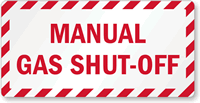 Manual Gas Shut Off Label