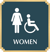 Women, with Women/ISA Handicapped Graphic Braille Sign