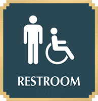 Restroom, with Men/ISA Handicapped Graphic Braille Sign