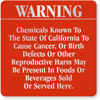 Chemicals Causing Cancer May Be Present Sign