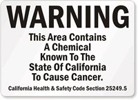 Warning This Area Contains A Chemical Sign
