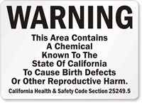 Warning This Area Contains A Chemical Sign