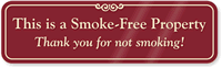 Smoke Free Property ShowCase™ Wall Engraved Sign