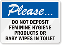 Feminine Hygiene Products Sign