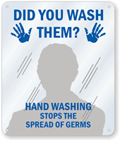 Hand Washing Stops The Spread of Germs Sign