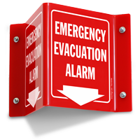 Emergency Evacuation Alarm Projecting Sign