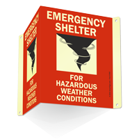 Emergency Shelter Weather Projecting Sign