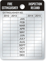 Fire Extinguisher 4-Year Maintenance Tag, Starting 2012
