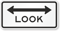 Look Traffic Sign with Arrow