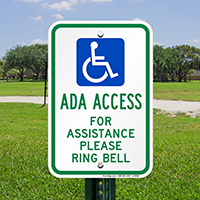 ADA Access For Assistance Please Ring Bell Signs