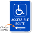 Accessible Route Sign (with Left Arrow) (with Graphic)
