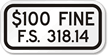 $100 Fine ADA Handicapped Sign