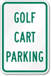 Golf Cart Parking Sign