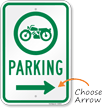 Bike Parking Sign with Right Arrow