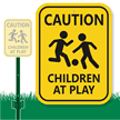 Children At Play Caution Sign for Lawn