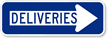 Deliveries Sign (with Right Arrow)