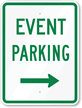 Event Parking With Right Arrow Sign