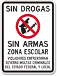 Drug Gun Free School Zone Sign
