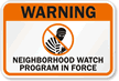 Warning Neighborhood Watch Program Sign