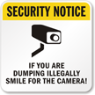 Dumping Illegally Smile Camera Sign