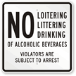 No Loitering, Littering, Drinking of Alcoholic Beverages Sign