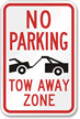 No Parking Tow Zone Sign