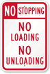 No Stopping No Loading No Unloading Sign