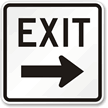 Exit (right arrow) Aluminum Parking Sign