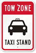 Tow Zone Taxi Stand Sign (With Graphic)