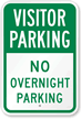 Visitor Parking No Overnight Parking Sign