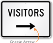 Visitors with Left Arrow Sign