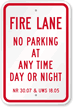 Wisconsin Fire Lane No Parking Sign