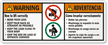 Bilingual ANSI Lifting Instructions Warning Label