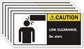 Caution Low Clearance Be Alert Label
