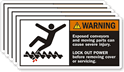Warning Conveyors Parts Severe Injury Label