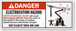 Danger Electrocution Hazard, Keep Clear with Graphic Label