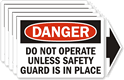 Danger: Do Not Operate (arrow) Label