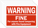 Warning Fine for Anyone Found Tampering Label