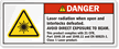 AVOID DIRECT EXPOSURE LASER BEAM Label