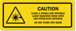 CLASS 2 VISIBLE, INVISIBLE LASER RADIATION LABEL