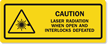 LASER RADIATION 
WHEN OPEN AND
INTERLOCKS DEFEATED