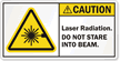 Laser Radiation. Do Not Stare Beam Label