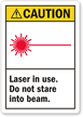 Caution Laser Stare Into Beam Label