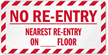 No Re-Entry Sprinkler Label