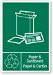 Paper & Cardboard, Papel Carton Bilingual Recycling Label