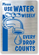 Please Use Water Wisely Label
