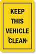 Dashboard Safety Decals, Keep this Vehicle Clean