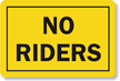 Dashboard Safety Decals - No Riders